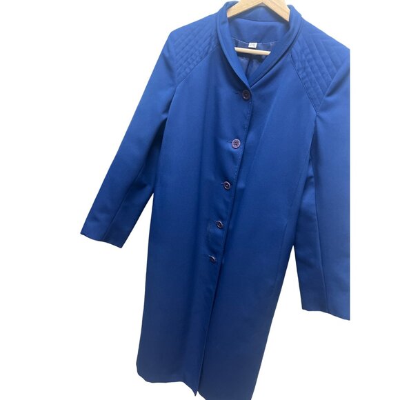 Forecaster of Boston Vintage 70's Royal Blue Trench Coat - Picture 1 of 8